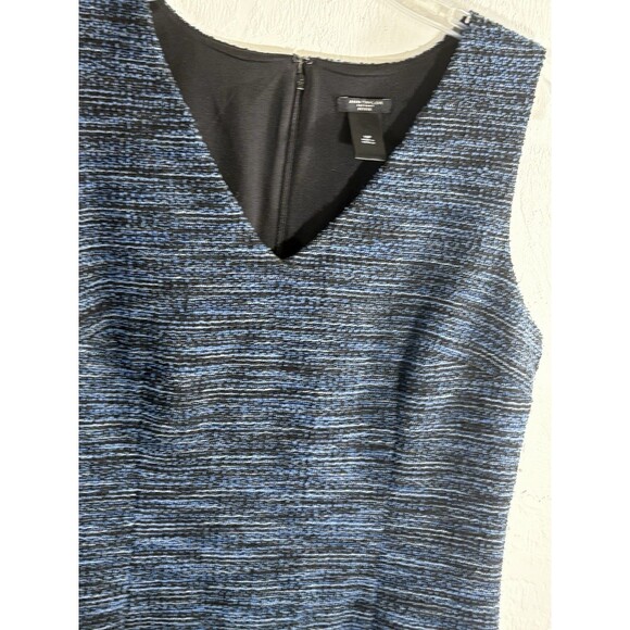 Ann Taylor Petite Womens Sz 10P Blue Black Tweed Lined Sleeveless Sheath Dress - Picture 6 of 7